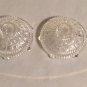 2 Round Footed Clear Glass Candlestick Holders