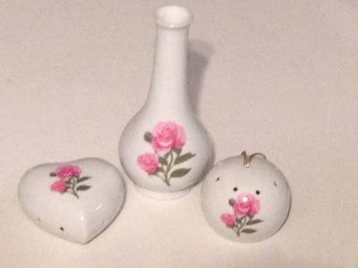 3 Piece Set Rose Bouquet Collection Potpourri Holders and Vase JCPenney