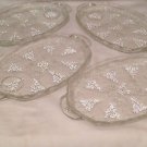 4 Anchor Hocking Grape Cluster & Leaves Clear Glass Plates