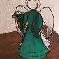 Green Stained Glass Angel With Harp