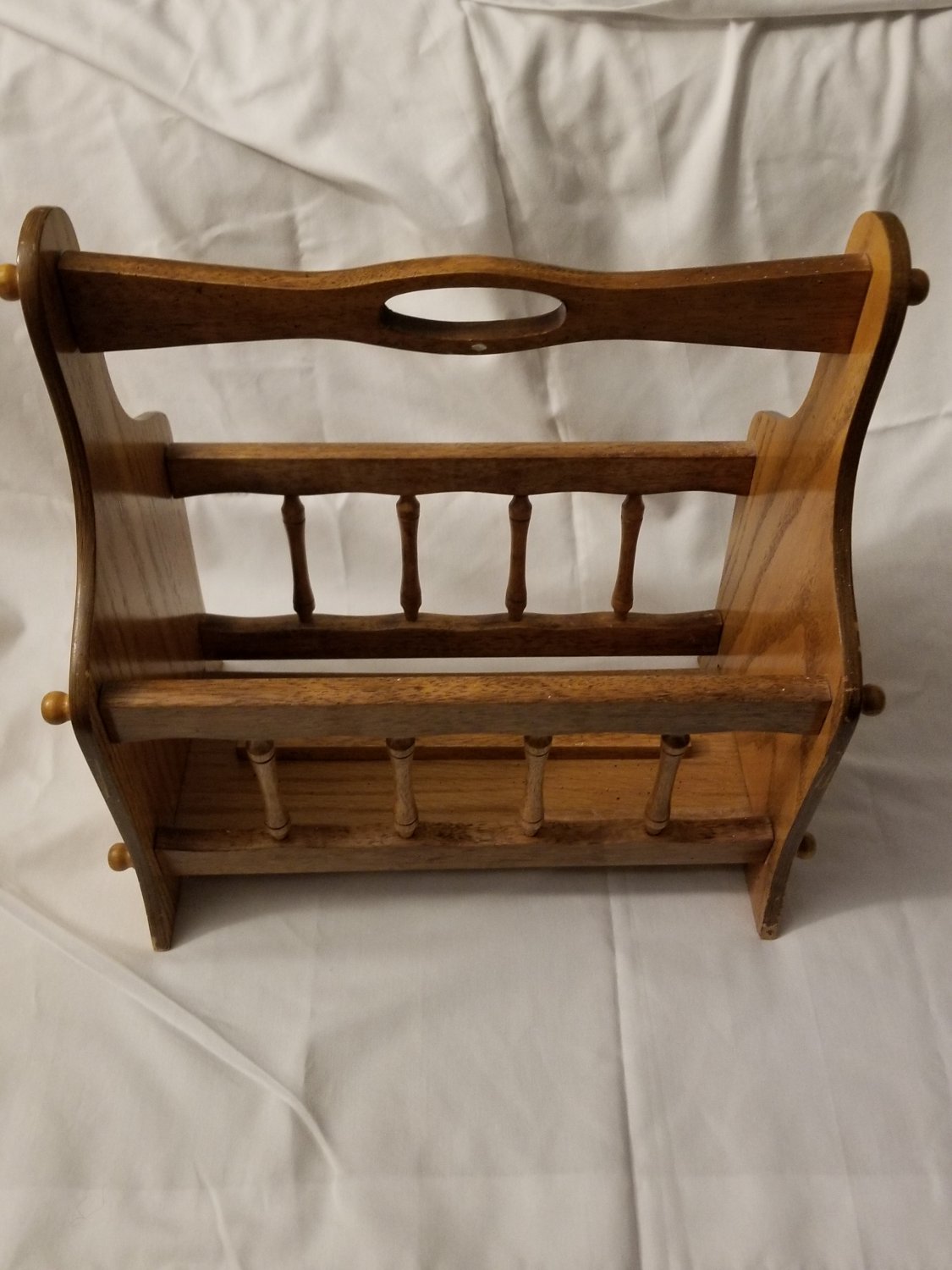 Vintage Wood Magazine Holder /Book Rack The Commodore Collection by Rosalco