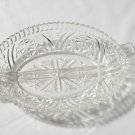 .Anchor Hocking Clear Crystal Glass Stars & Bars 2 Part Relish Dish