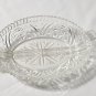 .Anchor Hocking Clear Crystal Glass Stars & Bars 2 Part Relish Dish