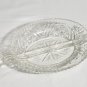 .Anchor Hocking Clear Crystal Glass Stars & Bars 2 Part Relish Dish