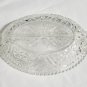 .Anchor Hocking Clear Crystal Glass Stars & Bars 2 Part Relish Dish