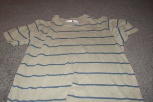 Boy's 10/12 Green Tee-Shirt with Blue Strips