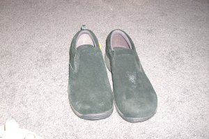 Girls Black Leather Smart Fit slip on shoes size 4