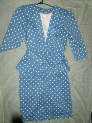 Women's Blue w/white polka dot Dress size 8