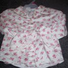 24M Girl's George Shirt  White with Pink Roses