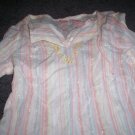 Girls Faded Glory Pink, Blue and White Striped Blouse size 7/8