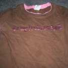 Girl's Brown And Pink Now & Zen Novilty Tee-Shirt with Long Sleeves size M 100% cotton