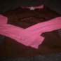Girl's Brown And Pink Now & Zen Novilty Tee-Shirt with Long Sleeves size M 100% cotton