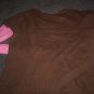 Girl's Brown And Pink Now & Zen Novilty Tee-Shirt with Long Sleeves size M 100% cotton