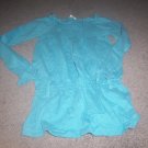 Girls Faded Glory Blue Long Sleeve Off the Shoulder Phesent Style Top size 6/6X