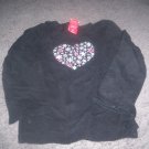 Girl's 3T Long Sleeve Heart Top Black