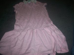 Girl's Size 4T Short Sleeve Collar Teeshirt Dress Pink