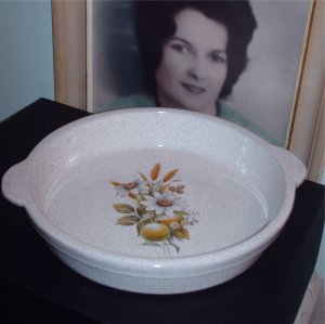 A Pie Plate made by Blue Mountain Pottery Country Charm Pattern