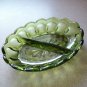 Anchor Hocking Fairfield Divided Oval Relish Dish Avocado Glass
