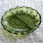 Anchor Hocking Fairfield Divided Oval Relish Dish Avocado Glass