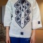 60's Vintage Ladies Embroidered Peasant Tunic Top