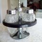 Condiment Cruet Holder with Glass Salt Pepper and Spice Jar