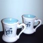 Two Beauceware Vintage Advertising Mustache Cups with Victorian Golf Scene Beauce Pottery Export A