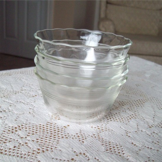 Pyrex 463 Vintage 6 Oz Custard Baking Cups 4 Bowls