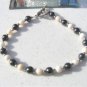 Magnetic Hematite Mother Of Pearl Ankle Bracelet #ank16