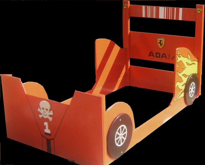 New Custom Wooden Race Car TWIN BED w/ Any Theme & Name Red Shown Here