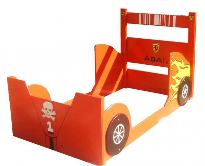 New Custom Wooden Race Car TWIN BED w/ Any Theme & Name Red Shown Here