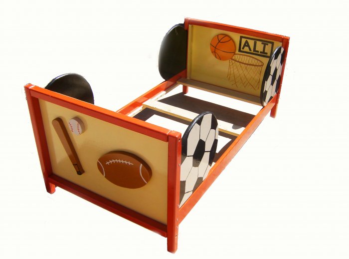 Sports Theme Toddler Bed for Boys Room, Any Sport/Team/Colors