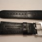 26mm Black Calf Semimat Leather Strap w/ Brushed Buckle for Panerai Radiomir