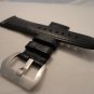 26mm Black Calf Semimat Leather Strap w/ Brushed Buckle for Panerai Radiomir
