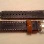 24mm Assolutamente Brown Leather Strap w/ Polished PreV Buckle for Panerai