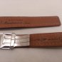 22mm Dark Brown Leather/White Stitch Strap w/ Clasp for Breitling