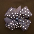 Med. Navy/White Polka Dot Layered "Side by Side" Bow