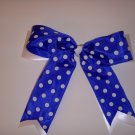 Large Blueberry/White Polka Dot Layered Jenny Bow