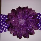Large Grape Glitter Double Layer Flower on Headband