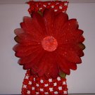 Large Cherry Red Glitter Single Layer Flower on Headband