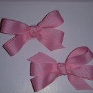 Small Baby Pink Layered Side by Side Pigtail Bows (Set of 2)