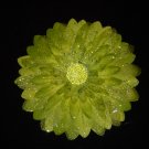 Large Electric Green Glitter Triple Layer Flower Clip