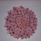 Large Baby Pink/Chocolate Polka Dot Double Layer Flower Clip