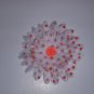 Med. White/Cherry Red Polka Dot Double Layer Flower Clip