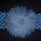 Large Dark Teal Glitter Single Layer Flower on Headband