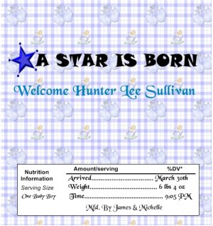 Birth Boy Star candy wrapper
