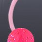 Flexible Navel Belly Ring with Glitter Ball Pink