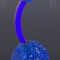 Flexible Navel Belly Ring with Glitter Ball Blue