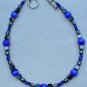 OOAK Hand Made Hematite & Blue Cats Eye Beaded Bracelet