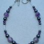 OOAK Hand Made Hematite & Amethyst Beaded Bracelet.
