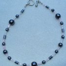 OOAK Hand Made Hematite & Pink Beaded Bracelet / Anklet